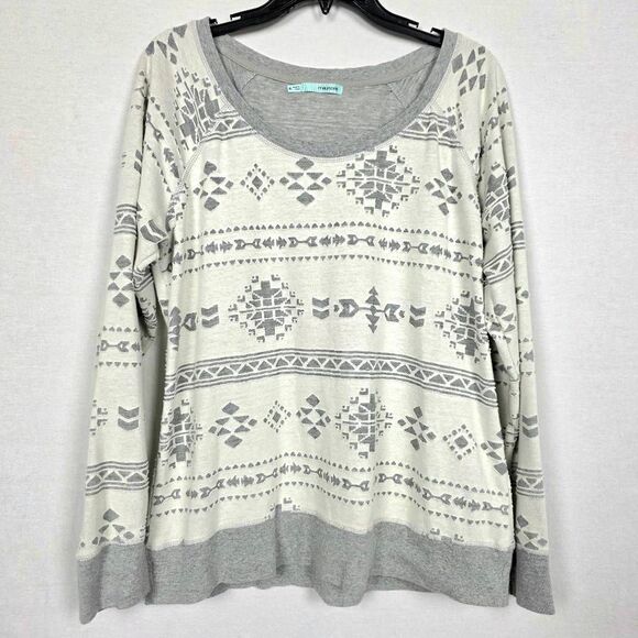 Maurices Aztec Print Lightweight Sweater XL Gray - Picture 1 of 8